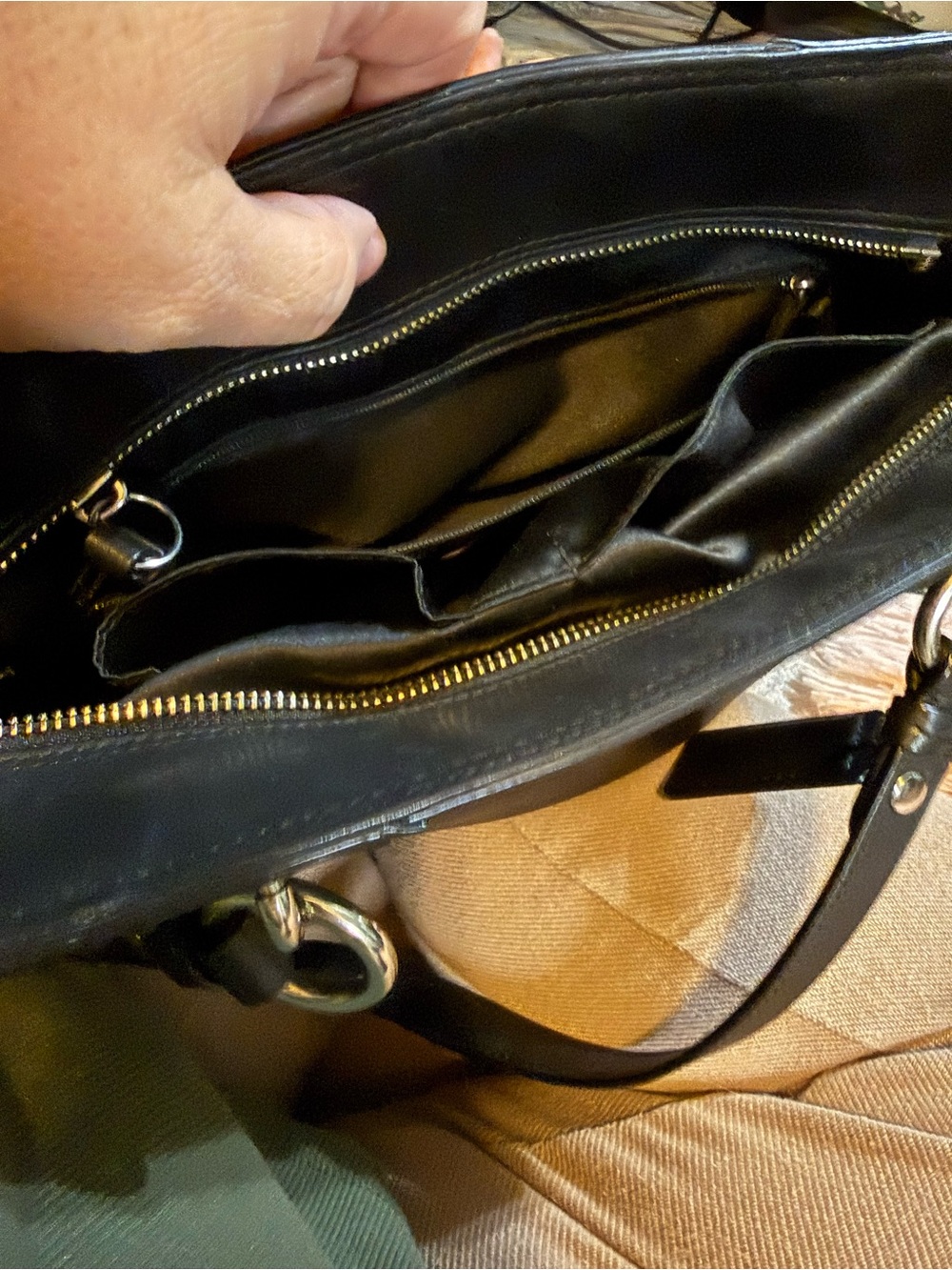 Coach Black Leather Satchel with Silver-Tone Accents - Picture 12 of 16